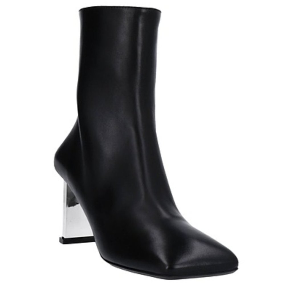 MISBHV Metal Bar Square Ankle Boots Mirror Heel 36/6